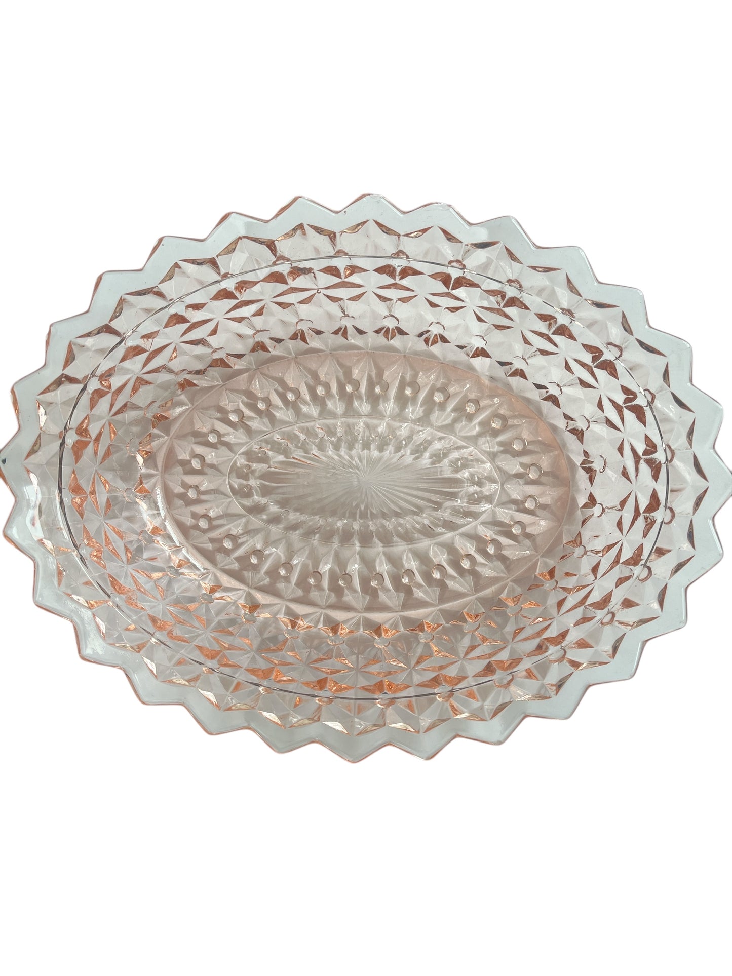 Jeannette Glass “Holiday Pink” Oval Serving Bowl