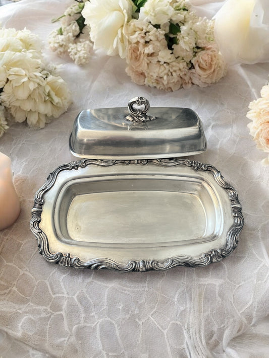 Vintage F.B. Roger Silverplated Butter Dish