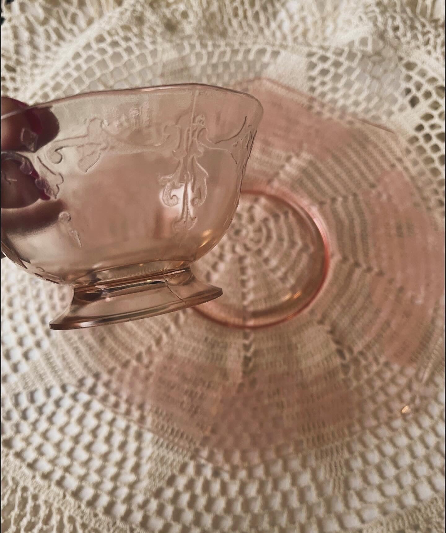 Pink Depression Glass Plate