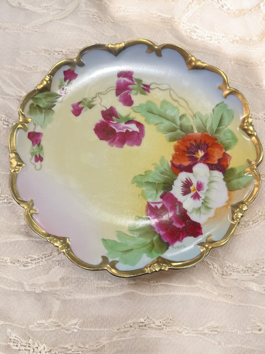 Antique PH Leonard Vienna Austria Hand-Painted Artist Signed Plate