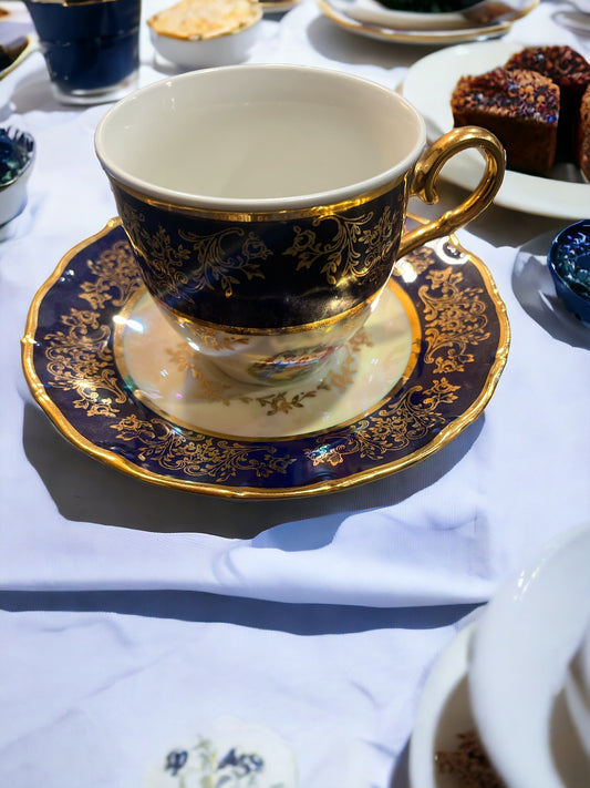 Moritz Zdekauer MZ Teacup & Saucer  Cobalt Blue