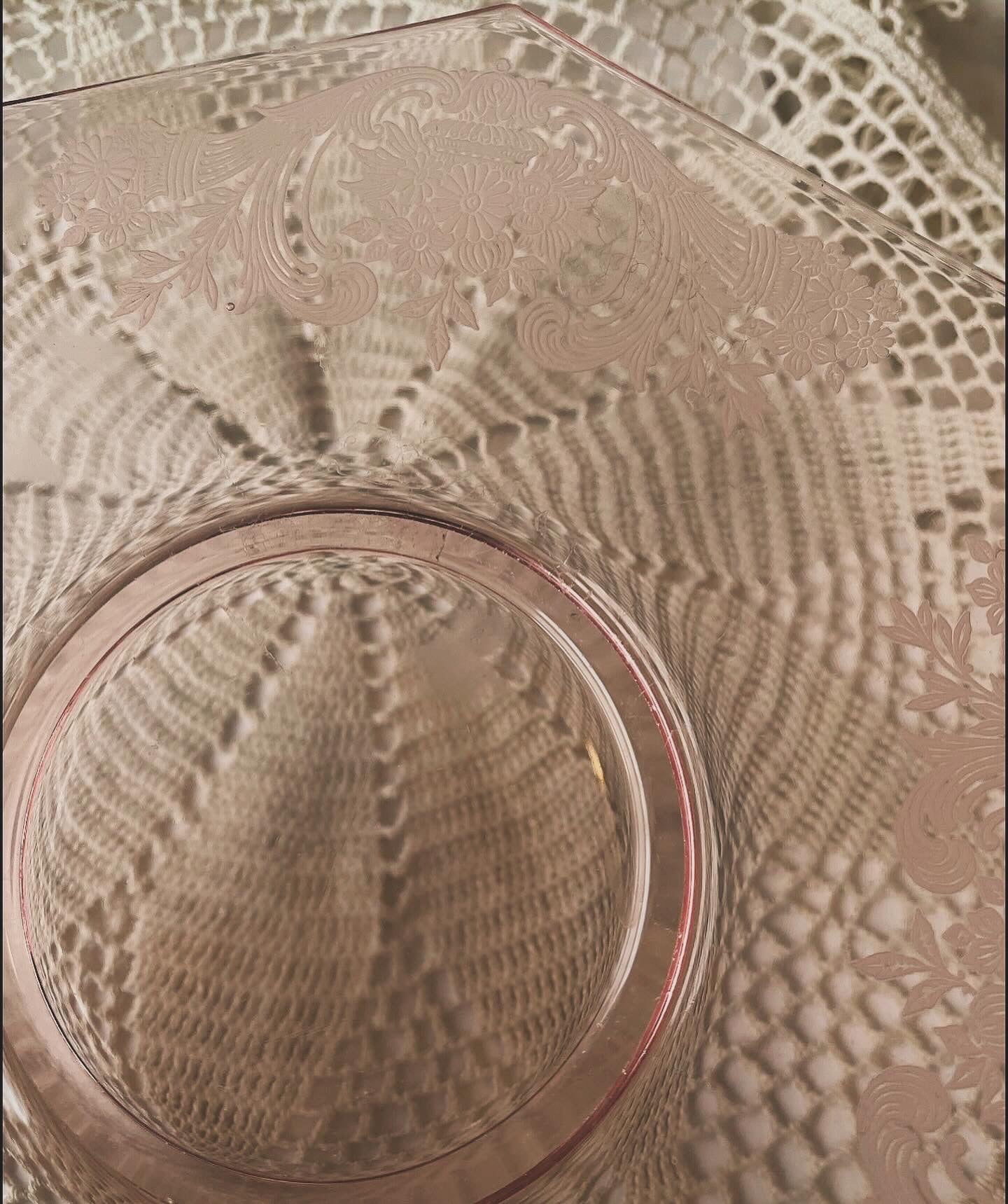 Pink Depression Glass Plate